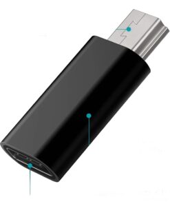 Adaptateur USB USB C vers Mini USB : recharger un ancien appareil, vue de trois quarts