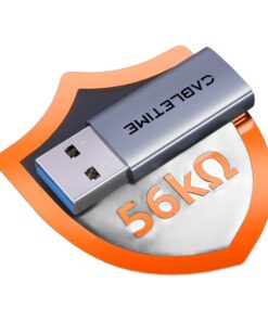 Adaptateur USB vers USB-C 10 Gbit/s, lot de deux, vue de trois quarts