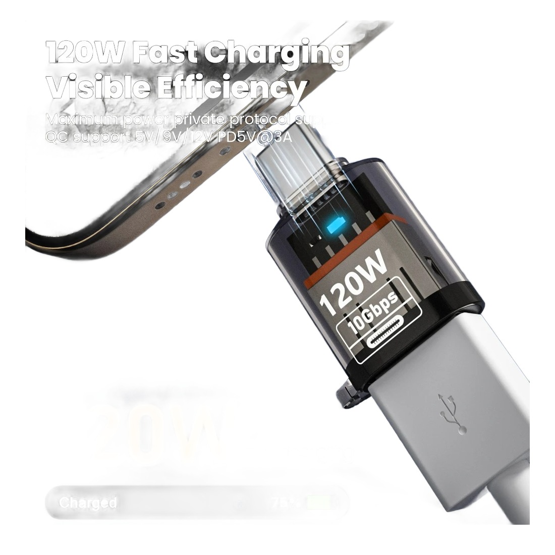 Adaptateur USB vers USB C, deux sens de raccordement Adaptateur USB vers USB C, deux sens de raccordement, vue de face