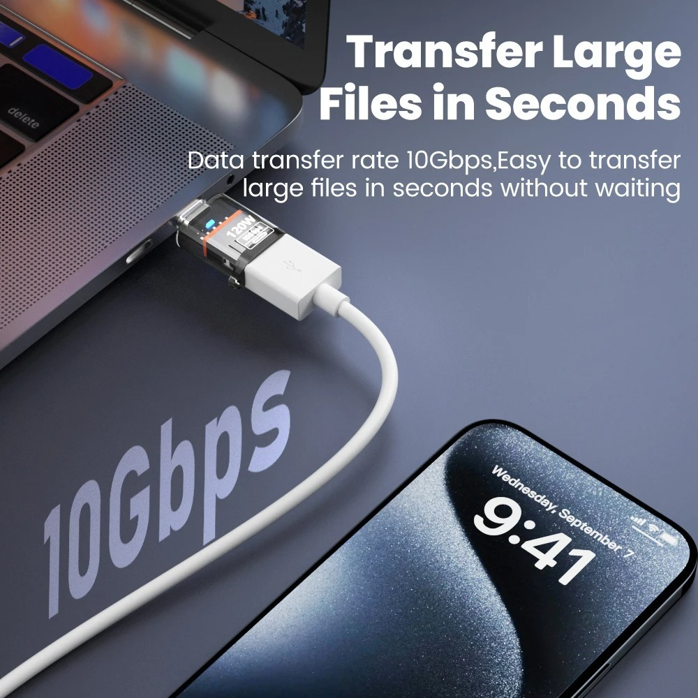 Adaptateur USB vers USB C, deux sens de raccordement Adaptateur USB vers USB C, deux sens de raccordement, detail