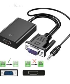 Adaptateur VGA vers HDMI 1080p avec entrée audio, vue de face