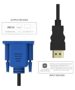 Câble adaptateur HDMI vers VGA, cinq longueurs, detail