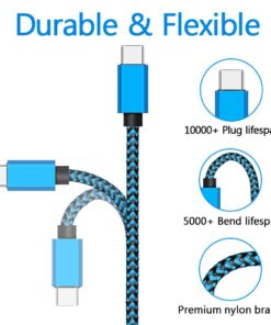 Câble adaptateur USB-C 2,4 A, lots de un à trois, vue de face