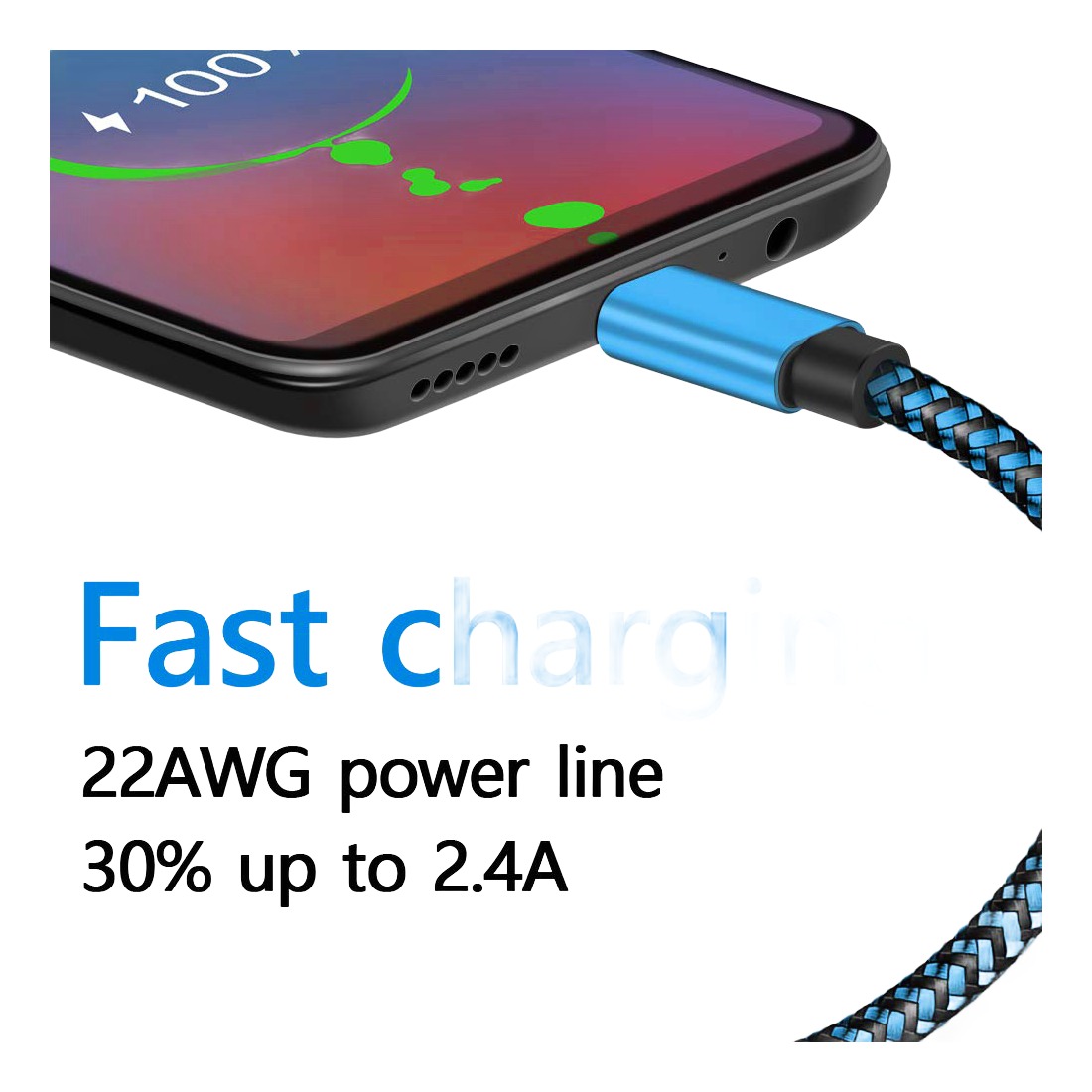 Câble adaptateur USB-C 2,4 A, lots de un à trois Câble adaptateur USB-C 2,4 A, lots de un à trois, detail