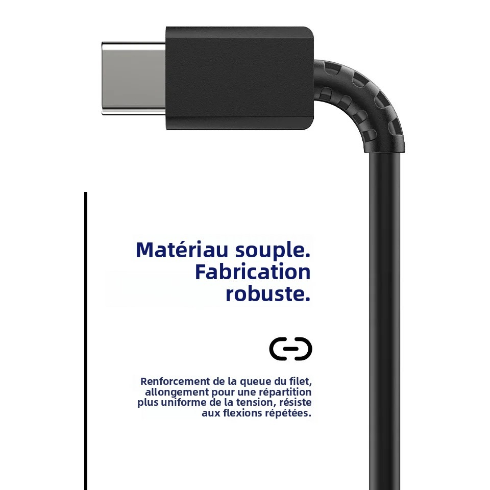 Câble adaptateur USB-C, charge rapide jusqu'à 5 ampères Câble adaptateur USB-C, charge rapide jusqu'à 5 ampères, vue principale