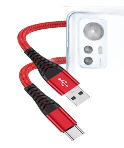 Câble adaptateur USB-C vers USB-A, tresse en nylon, vue de trois quarts