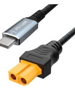 Câble adaptateur USB-C vers XT60, 140 W, quatre longueurs, vue de face