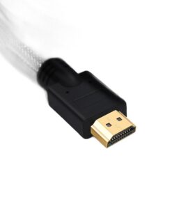 Câble HDMI long de 5 à 20 mètres pour splitter HDMI, tressé, vue de trois quarts