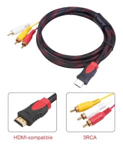 Câble HDMI vers 3 RCA, 1,5 mètre, vue de face
