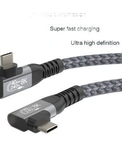 Câble USB-C coudé à 90 degrés, USB4 et 240 W, vue de face