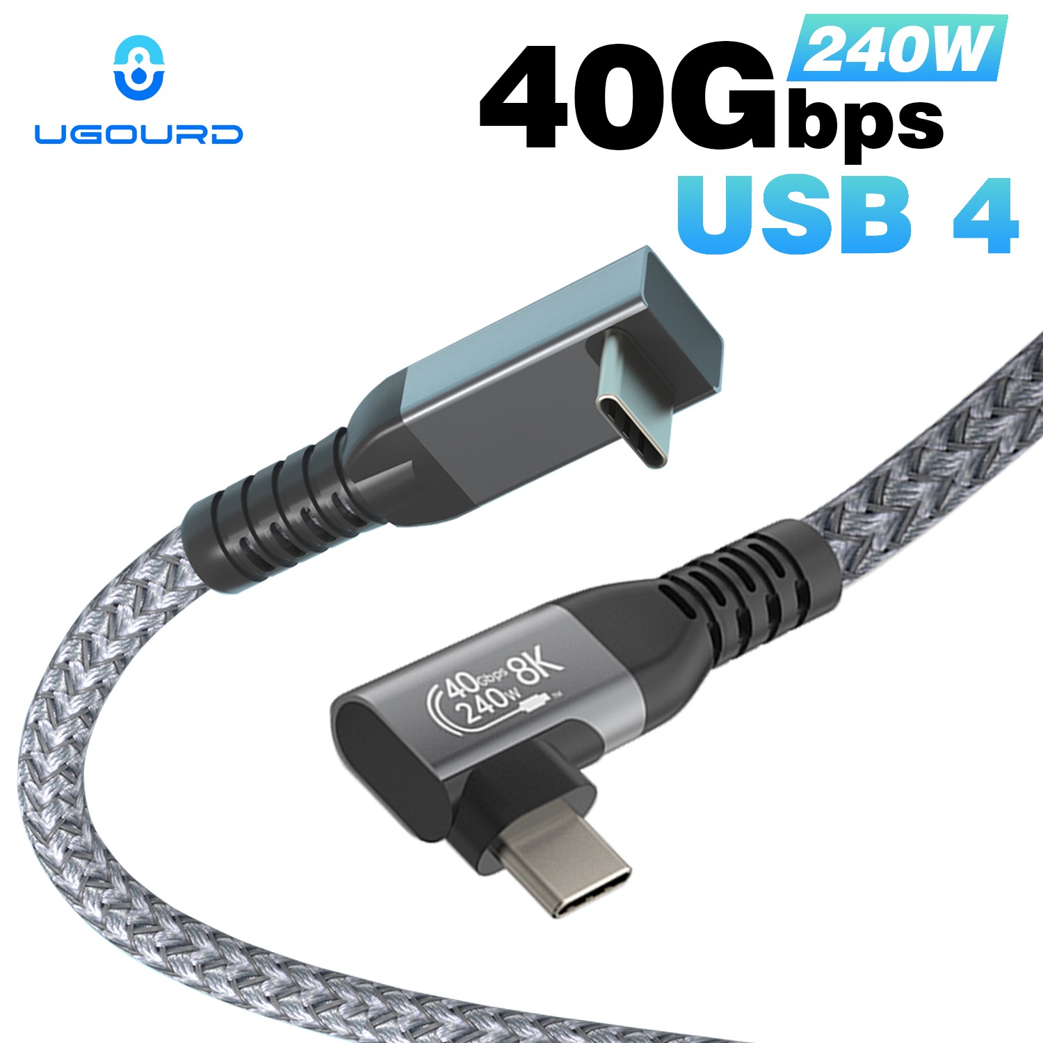 Câble USB-C coudé à 90 degrés, USB4 et 240 W Câble USB-C coudé à 90 degrés, USB4 et 240 W, detail