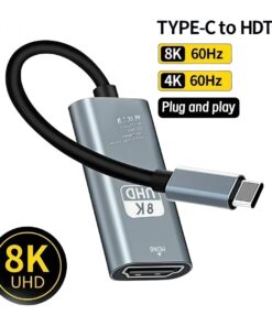 Câble USB-C vers HDMI, trois définitions au choix, vue de trois quarts