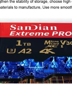 Carte Micro SD Classe 10 V30 avec Adaptateur USB, vue arriere