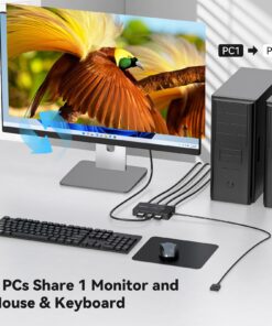 Commutateur KVM HDMI 4K, deux ordinateurs sur un écran, vue principale
