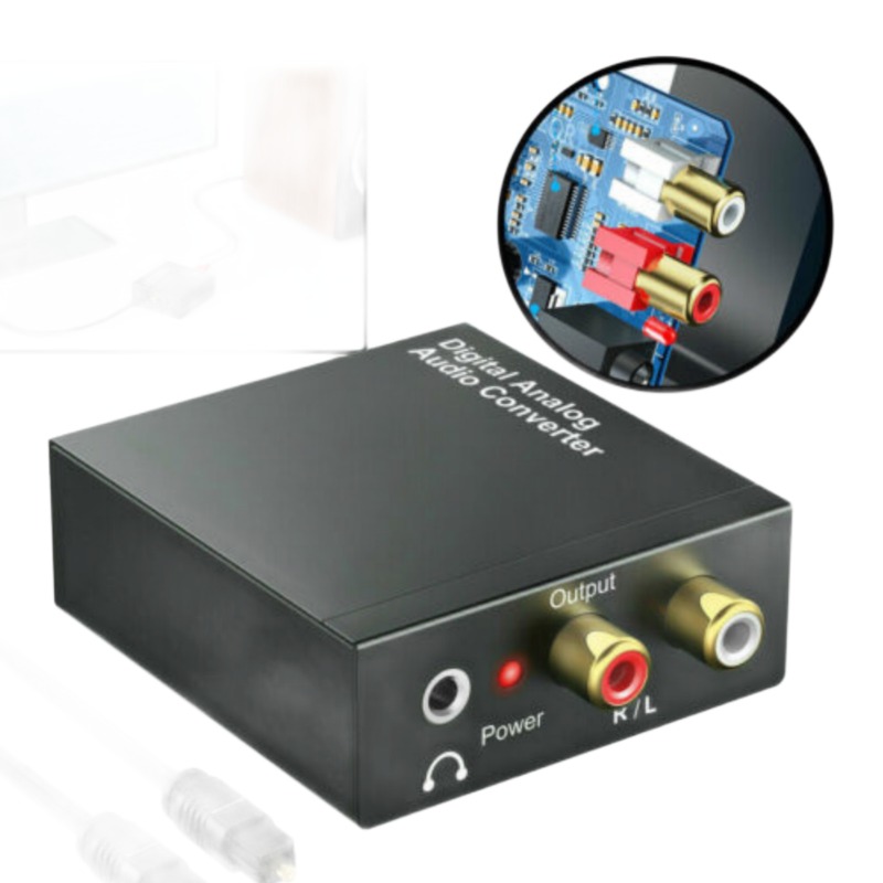 Convertisseur optique RCA et coaxial avec sortie casque 3,5 mm Convertisseur optique RCA et coaxial avec sortie casque 3,5 mm, vue principale