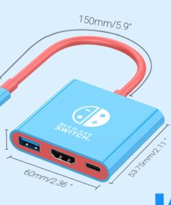 HUB Adaptateur USB-C 3-en-1 4K PD 100W pour Switch, vue arriere