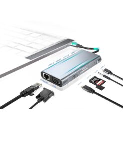 Hub USB C 11 en 1 avec HDMI 4K, VGA, RJ45 et lecteur de cartes, vue principale