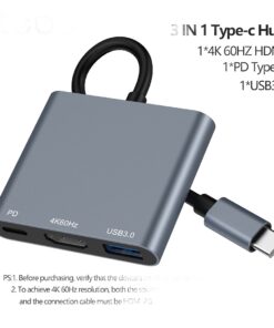 Hub USB-C 3 en 1, HDMI 4K et charge 100 W, vue principale