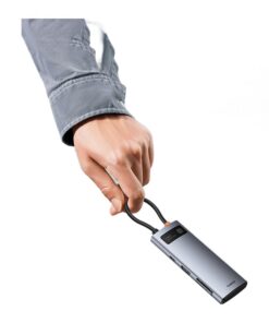 Hub USB C 7 en 1 : HDMI 4K 60 Hz, trois USB, lecteur SD et recharge, vue principale