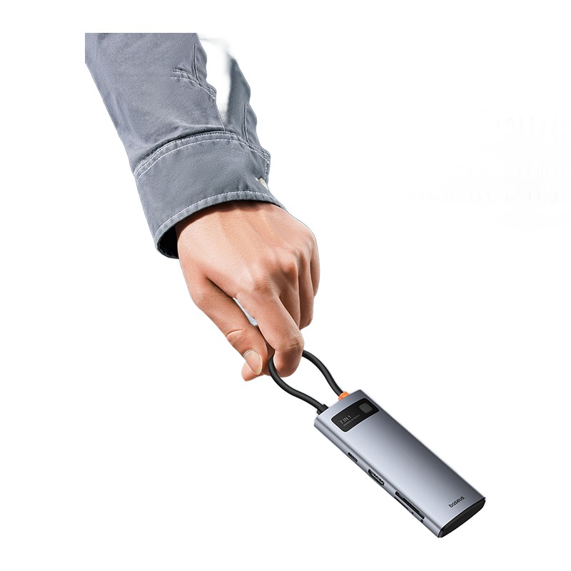 Hub USB C 7 en 1 : HDMI 4K 60 Hz, trois USB, lecteur SD et recharge Hub USB C 7 en 1 : HDMI 4K 60 Hz, trois USB, lecteur SD et recharge, vue principale