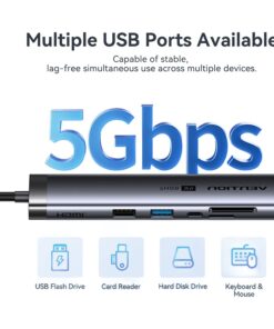 Hub USB-C 9 en 1 en métal, HDMI 4K et Ethernet, detail