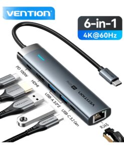 Hub USB C avec HDMI 4K 60 Hz, RJ45 et charge 100 W, vue principale