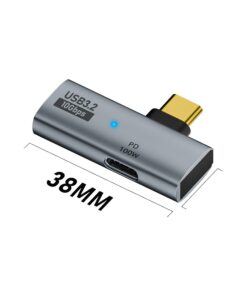 Hub USB C en aluminium 10 Gbit avec charge 100 W, vue de trois quarts