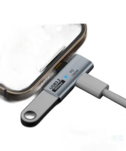 Hub USB C en aluminium 10 Gbit avec charge 100 W, vue de face