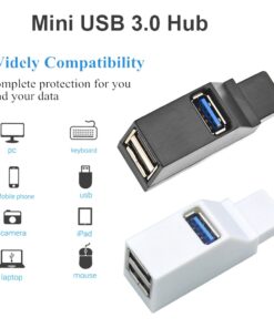 Hub USB C mini, un port vers trois, boîtier compact de 19 g, vue de profil