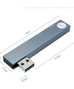 Hub USB C orientable gauche ou droite, un port 3.0 et deux 2.0, vue arriere