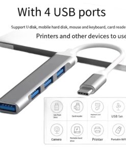 Hub USB C quatre ports, prise type C ou USB A au choix, detail