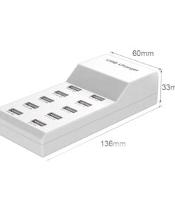 Hub USB C station de charge multi ports 50 W, vue de trois quarts
