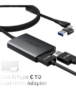 Hub USB c vers double HDMI, deux écrans en affichage étendu, vue principale
