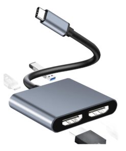 Hub USB C vers HDMI 4K, version 2 en 1 ou 4 en 1 à deux écrans, vue principale