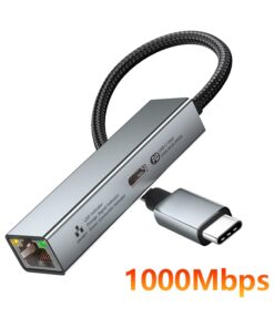 Hub USB C vers RJ45 2 en 1 avec charge rapide 60 W, vue principale
