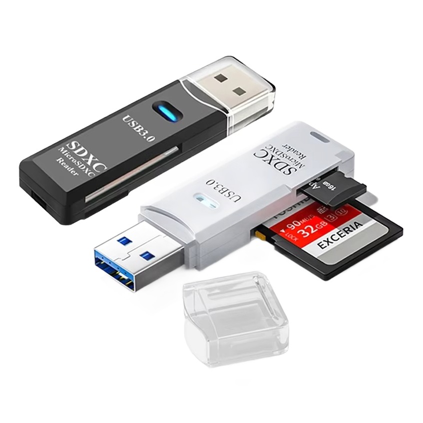 Lecteur carte SD USB deux emplacements, quatre finitions Lecteur carte SD USB deux emplacements, quatre finitions, vue principale