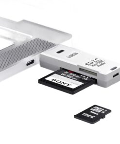 Lecteur carte SD USB deux emplacements, quatre finitions, vue de trois quarts