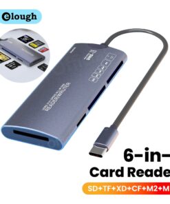 Lecteur de carte SD six en un, deux prises au choix, vue de face