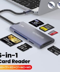 Lecteur de carte SD six en un, deux prises au choix, detail