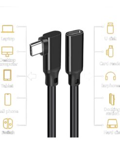 Rallonge adaptateur USB-C coudee en 10 Gbit par seconde, vue de face