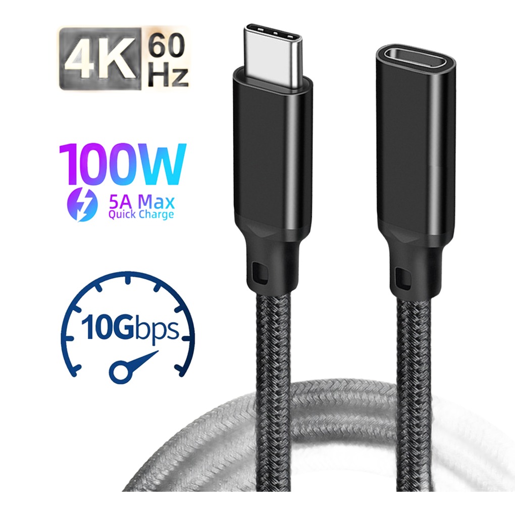 Rallonge adaptateur USB-C droite en 10 Gbit par seconde Rallonge adaptateur USB-C droite en 10 Gbit par seconde, vue de trois quarts