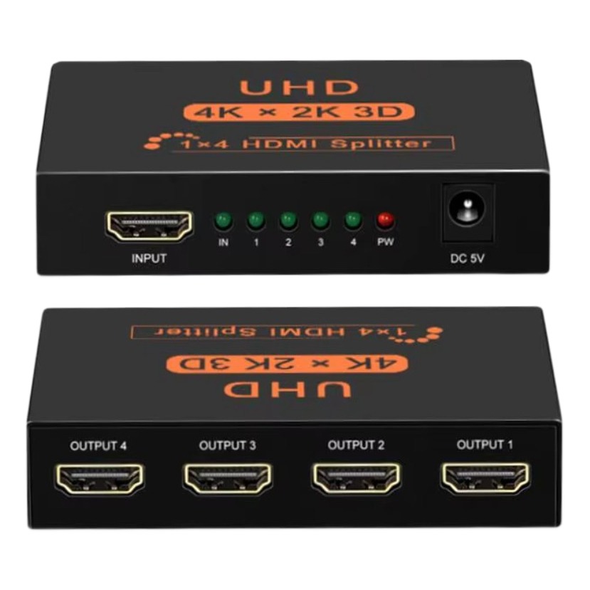 Splitter HDMI 1 vers 4 en 4K pour affichage simultane Splitter HDMI 1 vers 4 en 4K pour affichage simultane, vue principale