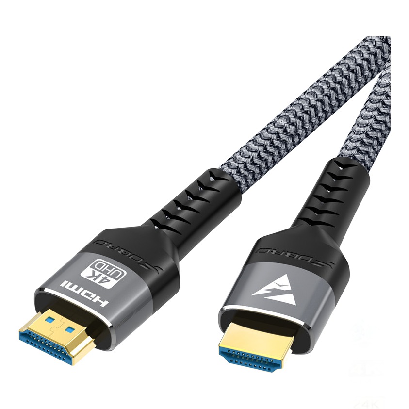 Splitter HDMI 2.1 en cable 8K de 1 a 3 metres Splitter HDMI 2.1 en cable 8K de 1 a 3 metres, vue de trois quarts
