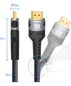 Splitter HDMI 2.1 en cable 8K de 1 a 3 metres, vue de face