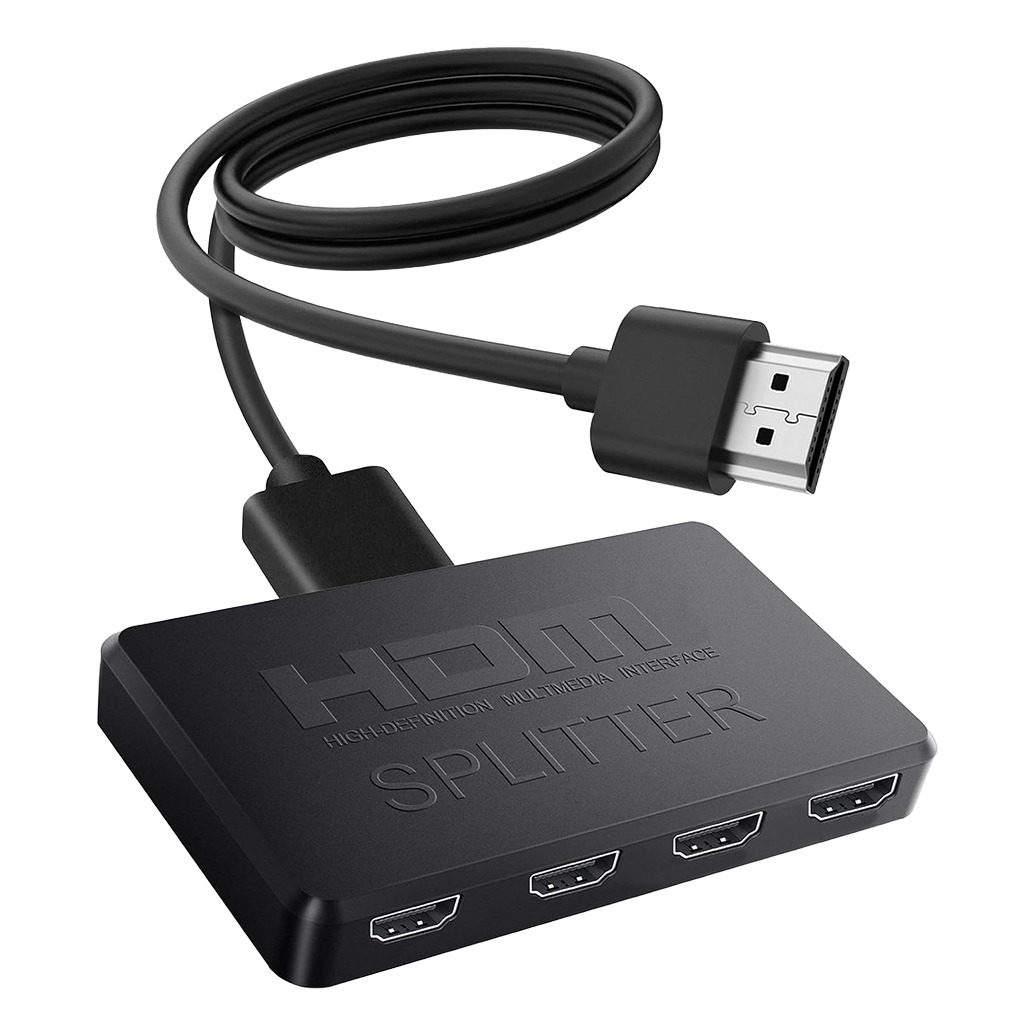 Splitter HDMI 4K à une entrée pour deux ou quatre écrans Splitter HDMI 4K à une entrée pour deux ou quatre écrans, vue principale