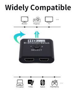 Splitter HDMI 4K bidirectionnel 1 vers 2 ou 2 vers 1, vue de face