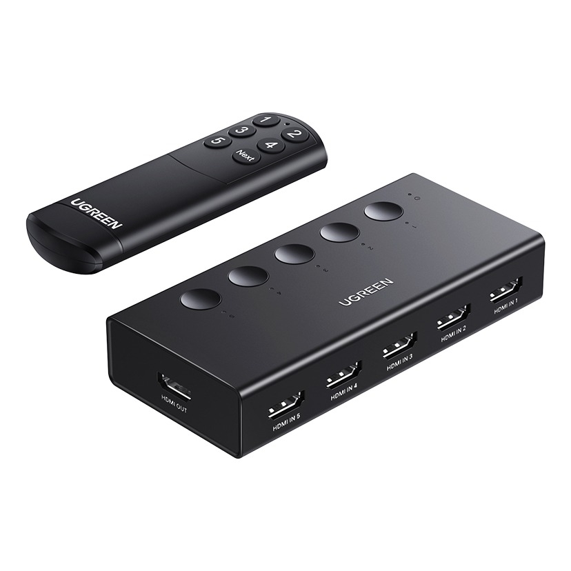 Splitter HDMI 5 entrées vers 1 sortie avec télécommande Splitter HDMI 5 entrées vers 1 sortie avec télécommande, vue principale