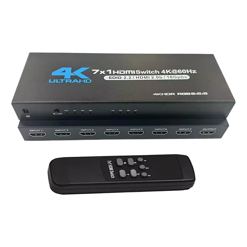 Splitter HDMI 7 entrées vers 1 sortie, 4K 60 Hz HDR Splitter HDMI 7 entrées vers 1 sortie, 4K 60 Hz HDR, vue principale