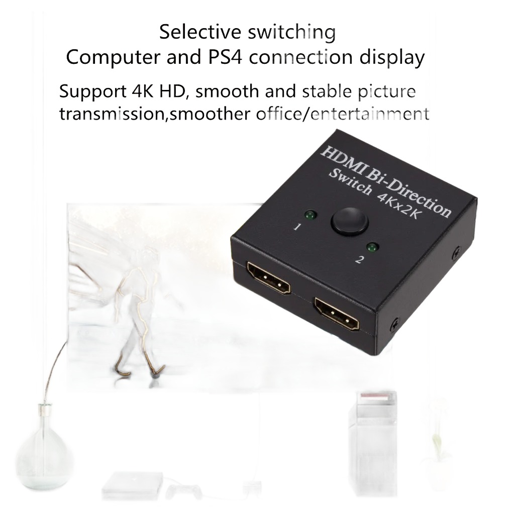Splitter HDMI bidirectionnel 4K, 2 vers 1 ou 1 vers 2 Splitter HDMI bidirectionnel 4K, 2 vers 1 ou 1 vers 2, vue de face