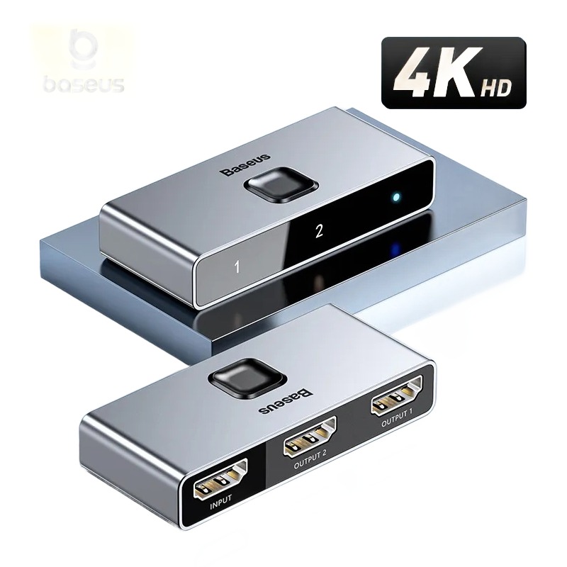 Splitter HDMI bidirectionnel 4K 60 Hz, deux entrées ou deux sorties Splitter HDMI bidirectionnel 4K 60 Hz, deux entrées ou deux sorties, vue de trois quarts